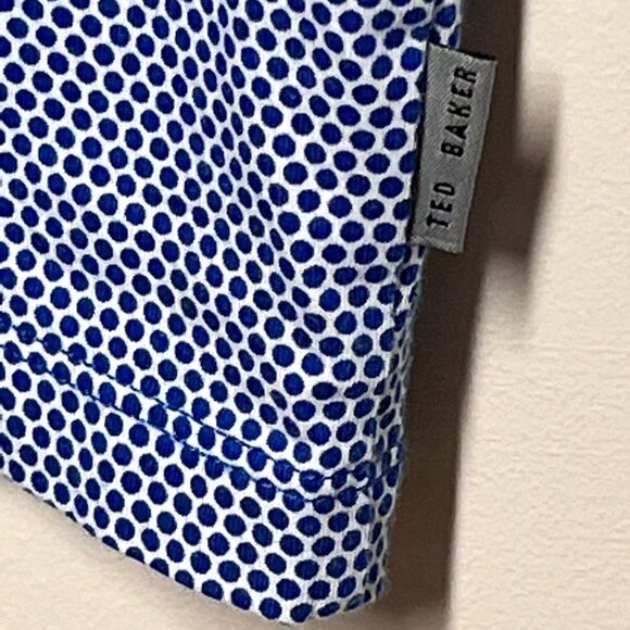 NWOT Ted Baker London Blue Dot Short Sleeve Polo Mens Size 4 40 chest M - Picture 4 of 6